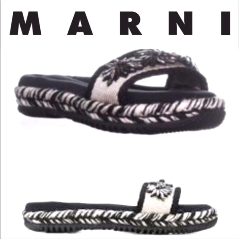 Marni slides with rubber sole size 10